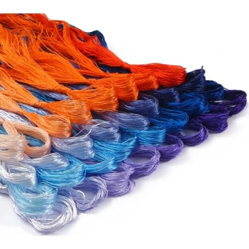 20Meter Multicolor High Quality Embroidery DIY Common Color Silk Line Floss Threads Handmade Woven Jewelry Threads DIY