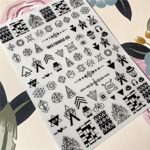 MG190802-02 Geometric shapes and patterns 3D Back glue Nail decal Nail sticker Nail decoration Nail art Nail tool Nail ornament