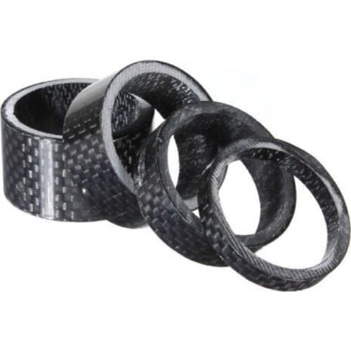 4Size1 1/8" Carbon Fiber Bike MTB Headset Stem 5 10 15 20mm Washer Spacer Set Kit Stem Cap Bike Stem Cap Bike Accessories