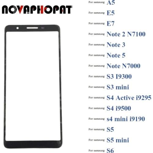 For Samsung Galaxy A5 E5 E7 Note 2 3 5 S3 S4 S5 Mini Active S6 Digitizer LCD Sensor Touch Screen Glass lens 5pcs/lot