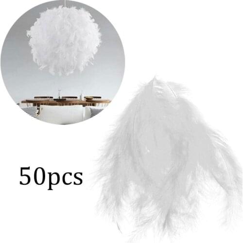 50pcs/set White Fluffy Feathers 8-12 Cm For Card Memory Feathers Fluffy Wedding Natural Embellishment DIY Craft E8Q7
