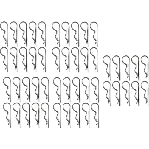 50 Pieces Marine Stainless Steel R Retaining Clip Spring Cotter Pin 1.2x22mm