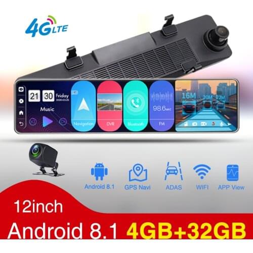 4+32G Android 8.1 car video recorder dual cams AHD1080P WIFI GPS navigation dashboard car camera live video 4g mirror car DVRs