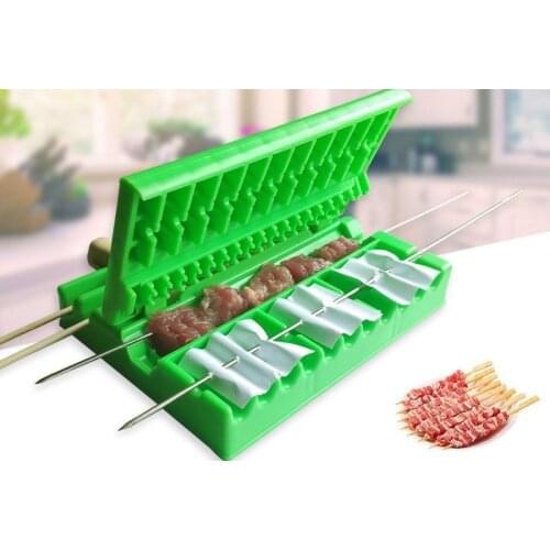 Barbecue Stringer Skewers Kebab Maker Box Machine Beef Meat Vegetable String Grill BBQ Gadget Kitchen Accessories