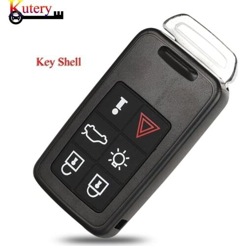 Kutery 10pcs/Lot Remote Car Key Shell For Volvo XC60 S60 S60L V40 V60 S80 XC70 6 Buttons With Uncut Blade Key Cover Fob Case