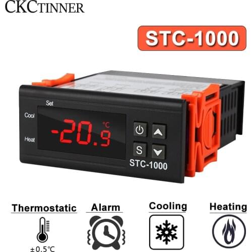 LED Digital Thermostat Temperature Controller STC-1000 Thermoregulator Relay Heating Cooling for Incubator AC 110-220V