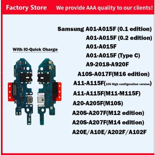 For Samsung A01 A015F A9-2018 A10S A11 A20 A20S A20E A10E A205F USB Charge Port Jack Dock Connector Charging Board Flex Cable