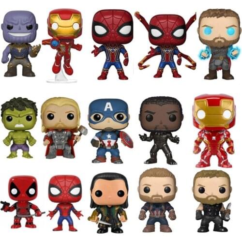 Marvel Anime Figure PVC Model Doll The Avengers Toy Ornaments #353 Iron Man #220 Spiderman #68 Hulk Cartoon Kawaii Children Doll