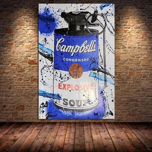 Graffiti Art Condensed Soup Canvas Painting Street Art Poster and Prints Wall Art Picture Cuadros for Living Room Decor Unframed