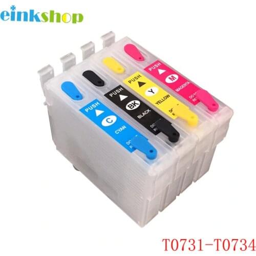 Einkshop 73N T0731 - T0734 Refillable Ink Cartridge For Epson Stylus CX7300 CX8300 TX210 CX3900 CX4900 CX5600 CX5900 CX7310