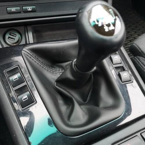 Leather Manual Shift Gear Stick Cover Boot Black Leather Boot Frame For BMW E30 E36 E39 E46 E81 E82 E87 E88 E90 E91 E92 E93