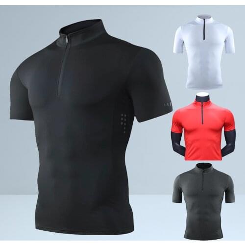Polyester Mens Running Shirts, Quick Drying Compression Sports Shirts, Gymnastics Fitness T Shirt Training Men, Football Shirts