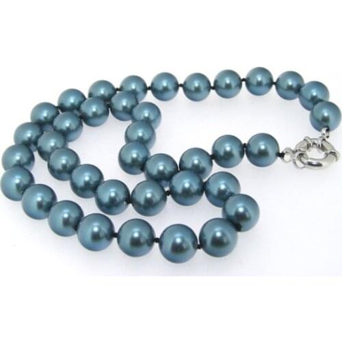 Charming Shell Pearl Necklace 10mm Blue South Sea Shell Pearl Jewelry 18inches More Color For Choose Fashion Jewelry