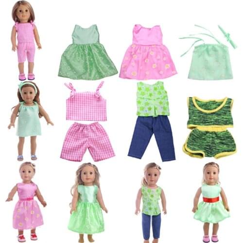 12 Set Beautiful Doll Clothes For 18 Inch Doll Casual Wear Accessories Girls Toy Gift