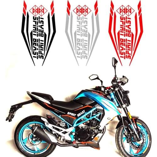 SPIRIT BEAST Reflective 3D Motorcycle Sticker Fuel Oil Tank Pad Waterproof Decal Protector Cover Black Red Sliver Universal