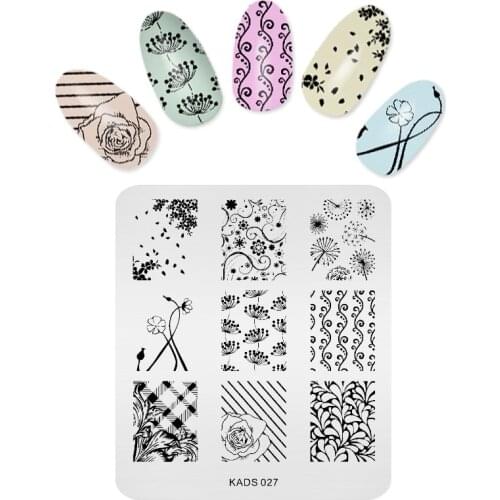 AriesLibra Nail Stamping Plate Flowers Pattern DIY Nail Art Template Stencil Manicure Stamping Image Plate Tool