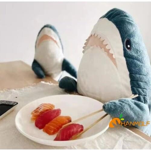 15~140cm Stuffed Shark Plush Toy Soft Underwater Animal Doll Blue Grey Yellow Pink Cute Decor Plushie for Boys Girls