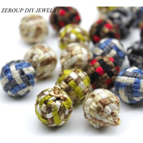 Wool Ball Stuff Goods Eardrop Pendant Charms Earrings Accessories Supplies for Jewelry Finding Diy Material 12pcs