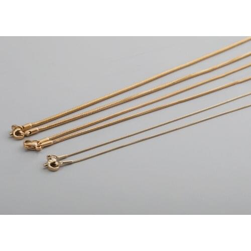 1Pcs 0.9-2MM Thick 18-27 Inches Gold Plated Stainless Steel Snake Chain Necklace Supplies DIY Findings 1325011