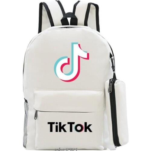 TikTok Students Boys Girls Back to School Gift Backpack Fashion Colourful Pattern Book Mochila +Pencil case for Teens Women