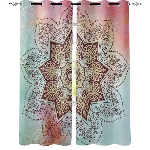 Mandala Gradient Print Curtains for Living Room Drapes Cortinas for Kids Boy Girl Bedroom Window Treatments
