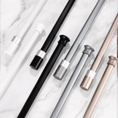 Thickened aluminum alloy Roman rod curtain rod Nordic light luxury single rod double rod side top-mounted curtain rail pole