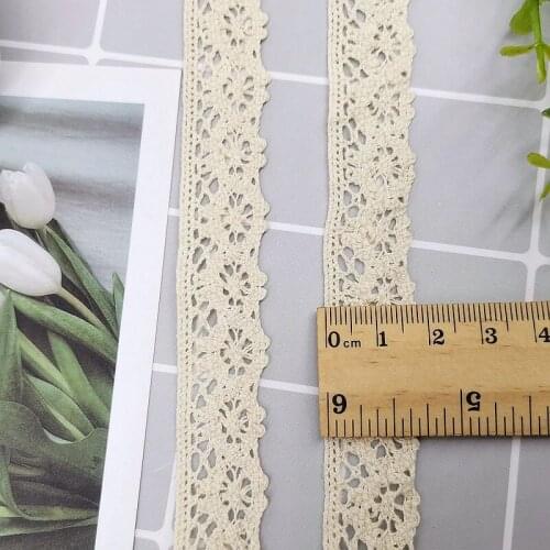 10Yards Vintage Cotton Lace Ribbon, Floral Pattern Crochet Trims for Sewing DIY Handcrafts Wedding Decorations Gift Packaging