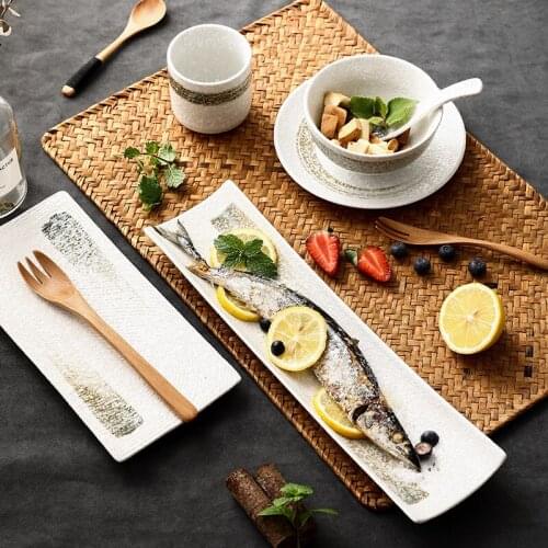 Japanese retro ceramic tableware Lamian Noodles Bowl Fruit Plate Straight Cup Restaurant Kitchen Sushi Shop Bowl Cup Package