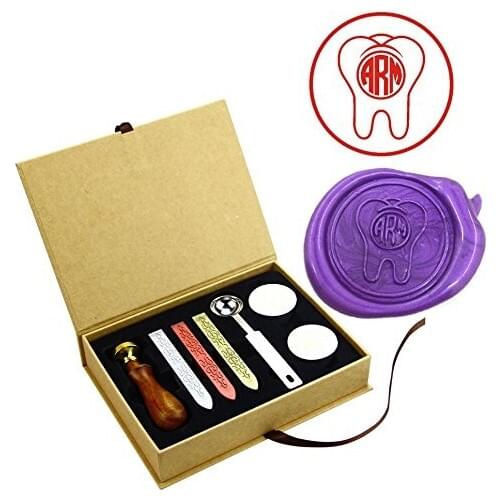 Teeth Dentist Monogram Retro Brass Wax Seal Stamps Kit Birthday Wedding Party invitation Envelope Card Stamps
