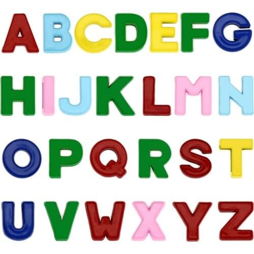 26pcs/lot 8mm A - Z painting colorful plain slide letters fit for 8mm leather bracelet pet collars diy charms