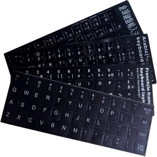 5pcs Universal Keyboard Stickers Russian French English Arabic Spanish Letter Alphabet Layout Stickers for Laptop Desk Set
