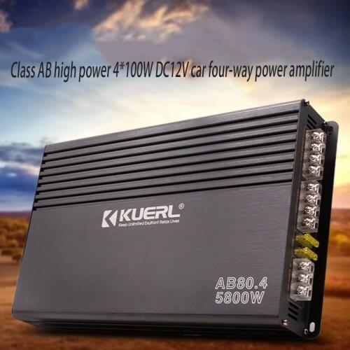 Class AB High-power 4*100W Car Amplifier Audio 4ohm Upgrade and Modification with DC12V Car Four-way Amplifier
