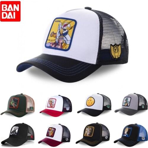 New Brand High Quality Saint Seiya Cartoon Anime Snapback Baseball Cap Men Women Hip Hop Dad Mesh Trucker Hat Dropshipping