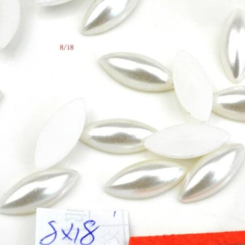 FLTMRH 10pcs 8mm*18mm half DIY New Cheap Half Horse Eye Shape Imitation Pearls Nonporous Beads Jewelry Bracelet Accessorie