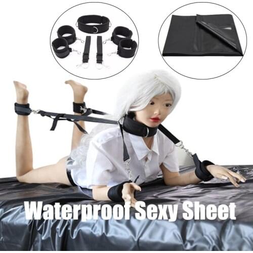 Fetish Sex Game Lubricant Waterproof Bedding Sheet Erotic Bdsm Bondage Open Leg Belts Couple Flirt SM Bed Passion Supplies Tools
