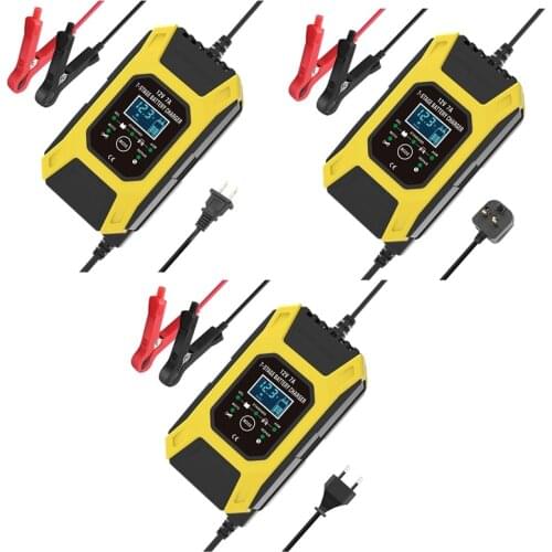 FOXSUR 12V 7A 7-Stage Pulse Battery Charge for EFB GEL WET AGM Car Motorcycle Battery Charger