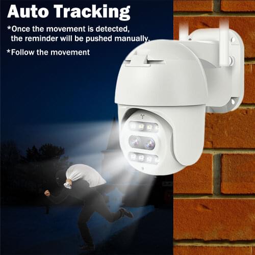 3MP Security WiFi HD 1080P Outdoor 10x Zoom PTZ IP Camera Spotlight Color Night Outdoor High Speed Dome Camera Waterproof CCTV S