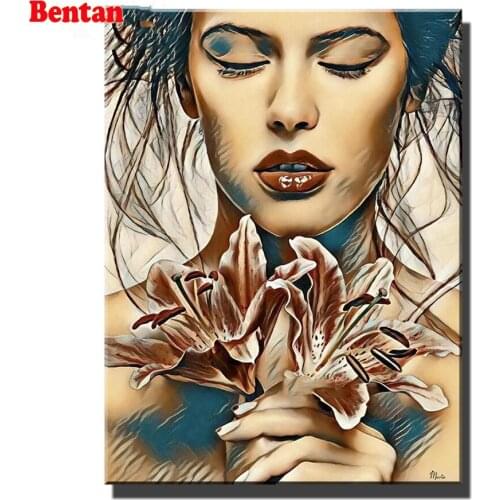 Full square/round DIY diamond embroidery Lily Woman diamond painting cross stitch Elegant Lady diamond mosaic Puzzle Picture