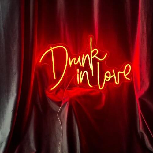 Custom Neon Sign Drunk in love Led light for Bedroom Wall Wedding Birthday Party Restaurant Decoration Ins wedding neonsign