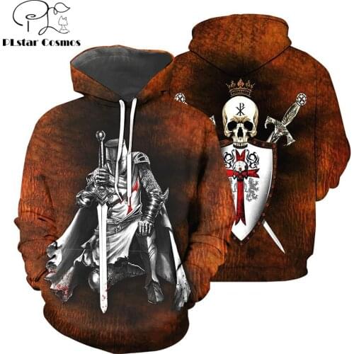 2019 New Fashion hoodies Knights Templar 3D Printed T-shirt - Hoodie Sweatshirt Men/Women Casual Streetwear sudadera hombre