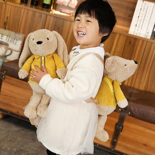 KUY New Huggable Rabbit&Mouse Stuffed Bags The Loppy eared Animal Kawaii Plush Backpack Toy Xmas Birthday Gifts for Kids Girls