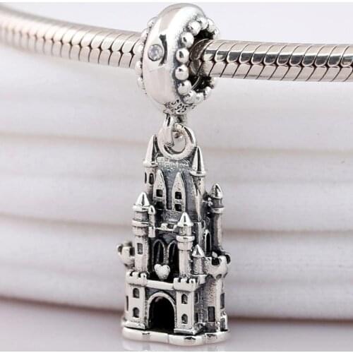 Original Windows Gates & Beaded Details Regal Castle Pendant Beads Fit 925 Sterling Silver Charm Bracelet Diy Jewelry