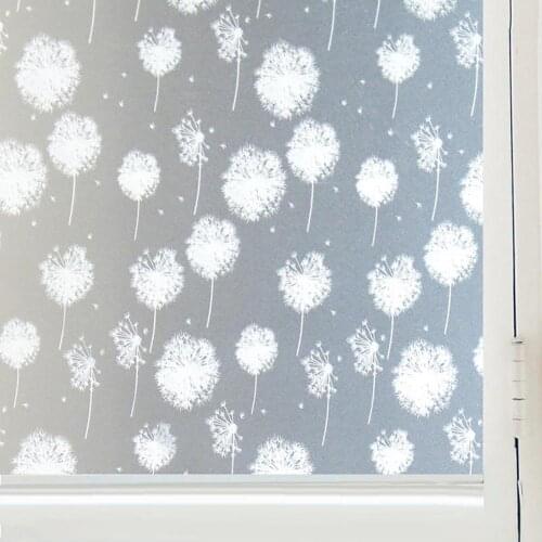 Useful Window Sticker Dandelion Print Privacy Stained Self Adhesive Adorable Stained Glass Window Decals for Home