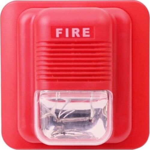 Fire Alarm Horn 119 Fire Alarm LED Flashing Light Siren 12V 24V Fire Sound and Light Alarm