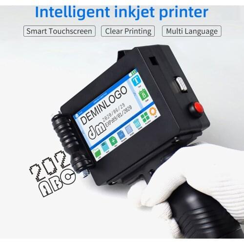 Handheld Printer Portable Inkjet Printer High Definition Inkjet Code Printer 4.3 Inch LED Touchscreen Quick-Drying Ink Cartridge