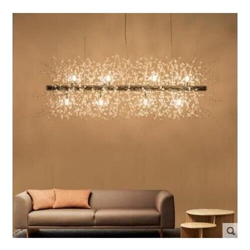 Nordic modern minimalist living room crystal restaurant chandelier crystal creative led art bar warm bedroom lamps led fixture