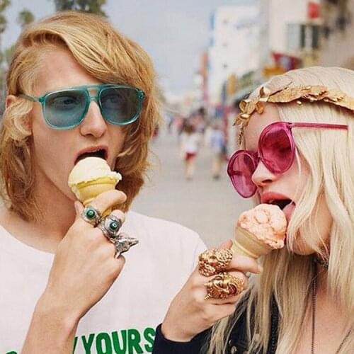 Cute Style Square Oversized Sunglasses For Women Candy Colors Ocean Lens Sun Glasses Men Relax Comfortable Eyewear Oculos De Sol