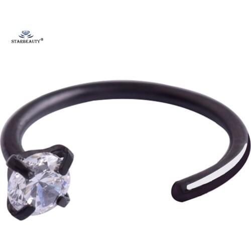 Starbeauty Clear Gem C Fake Nose Ring Cuff Earring Labret Helix Piercing Tragus Lip Piercing Nose Rings Fake Piercing Jewelry