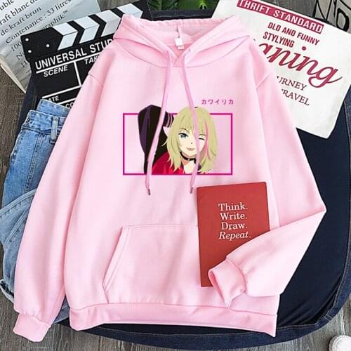 Wonder Egg Priority Anime Hoodies Women Kawai Rika Print Carton Cool Girl Loose Sweatshirt Aesthetic Kawaii Fashion Streetwears