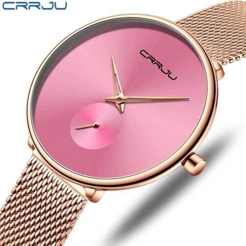 Watch for women CRRJU Luxury Stylish Silm Watch Ladies Dress Wristwatch Minimalist Waterproof Quartz Cool Watches reloj mujer